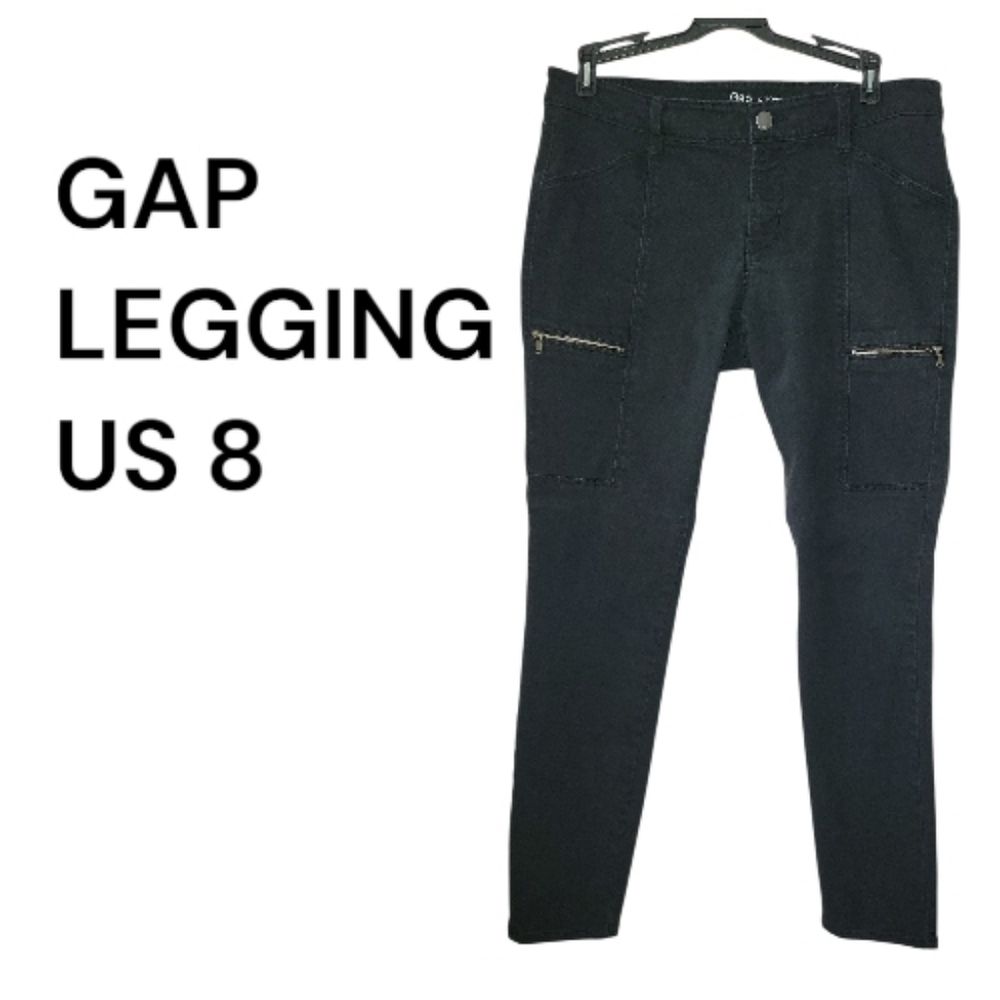 GAP LEGGING, Utility Pants, Black, 8R EUC, Like New